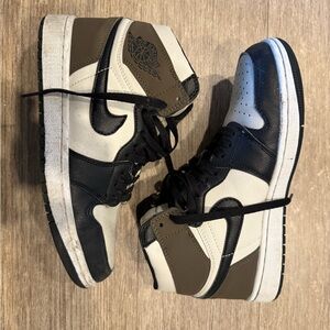 Black and Brown High-Top Sneakers